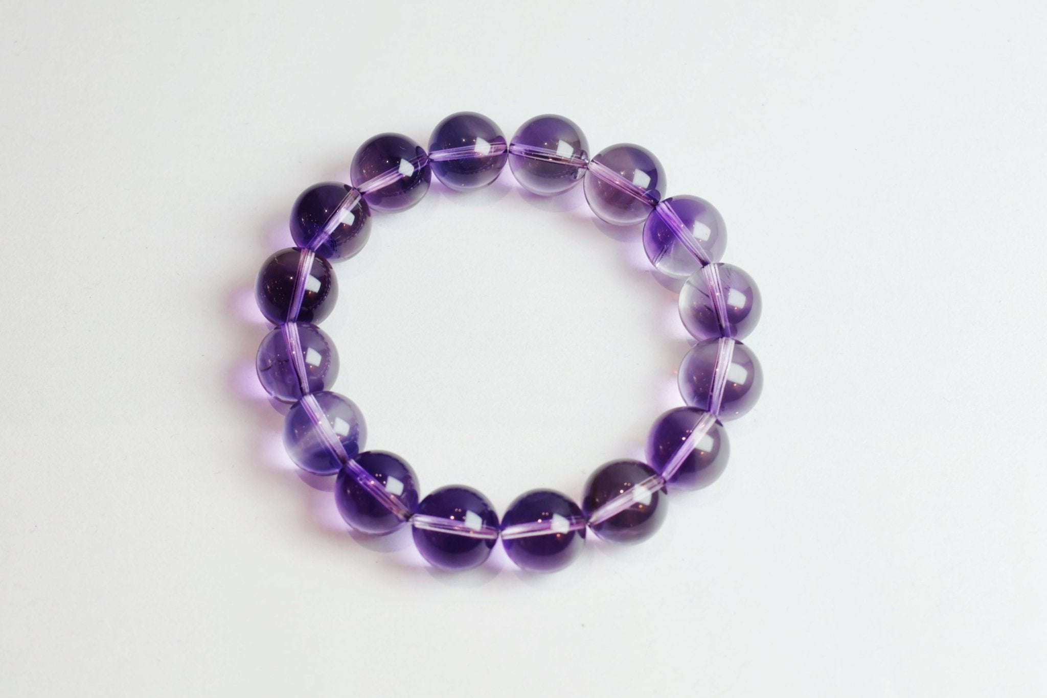 Amethyst Bracelet（13mm) - Stone of Faithful Love & Spiritual Protection - wellspringcollectives