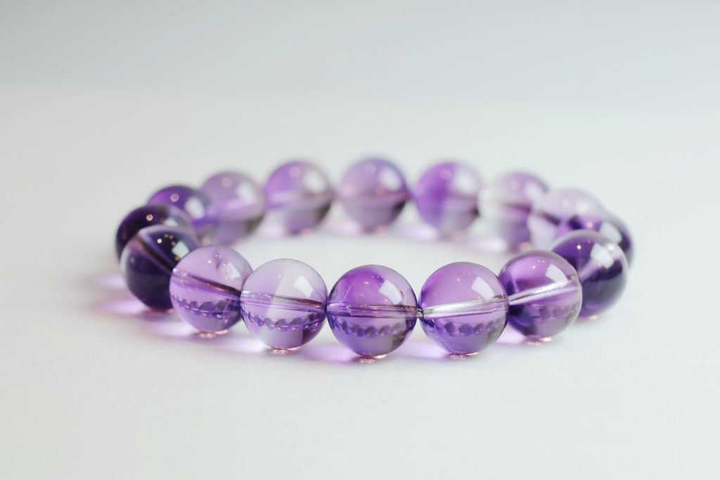 Amethyst Bracelet（13mm) - Stone of Faithful Love & Spiritual Protection - wellspringcollectives