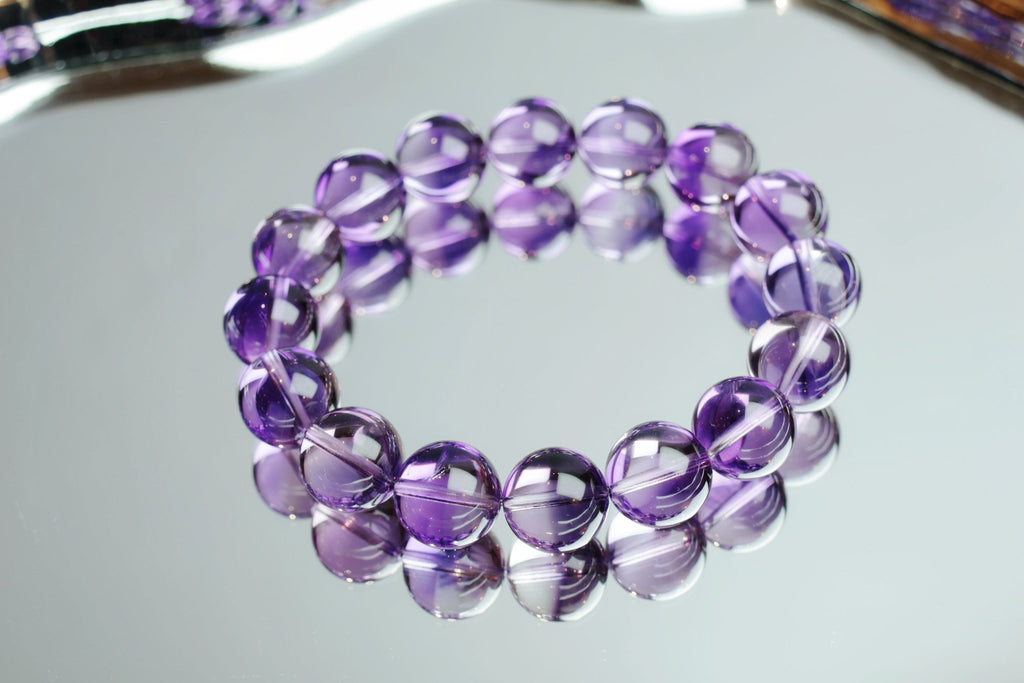 Amethyst Bracelet（13mm) - Stone of Faithful Love & Spiritual Protection - wellspringcollectives