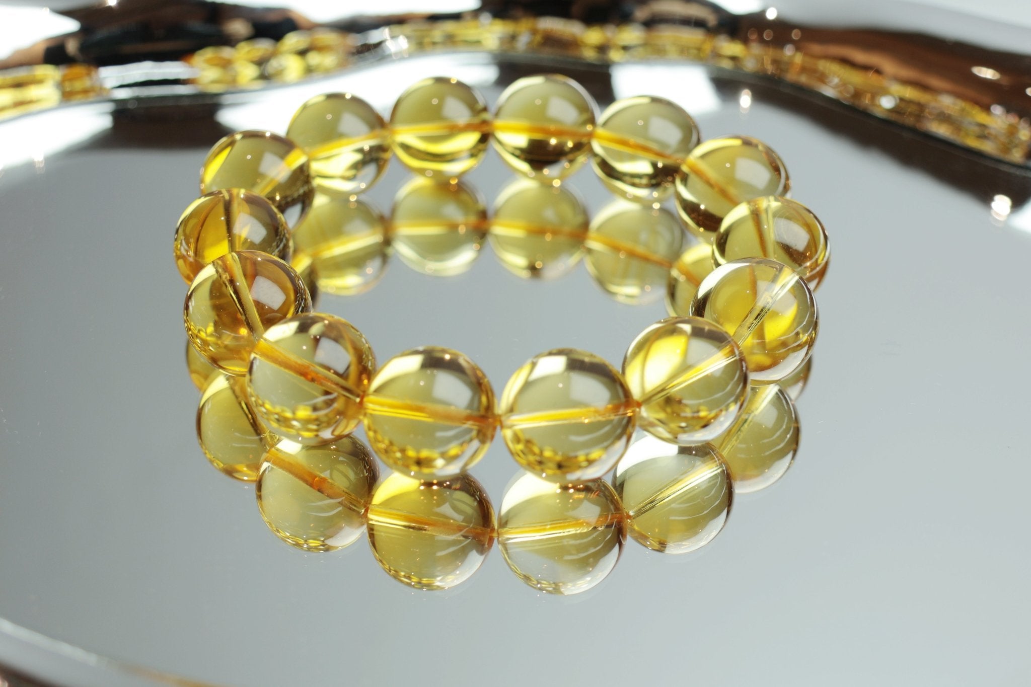 16mm Citrine Bracelet - The Merchant's Stone of Wealth & Abundance - wellspringcollectives