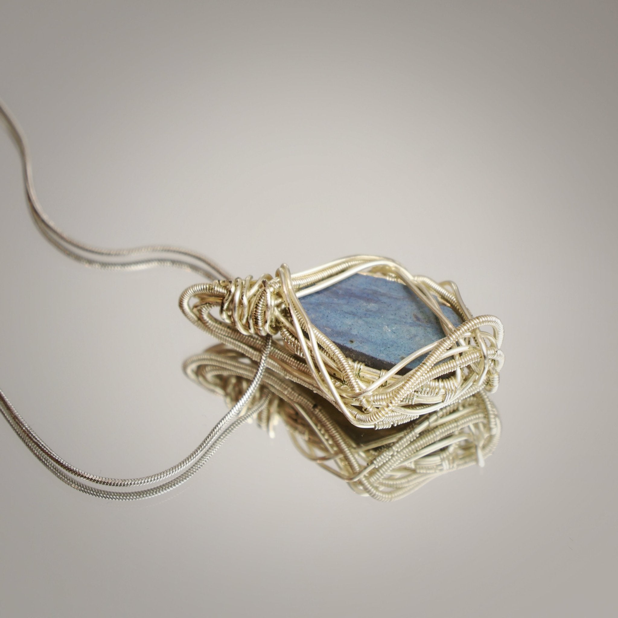 Labradorite Wire Wrapped Pendant - Stone of Mystery & Inner Magic - wellspringcollectives