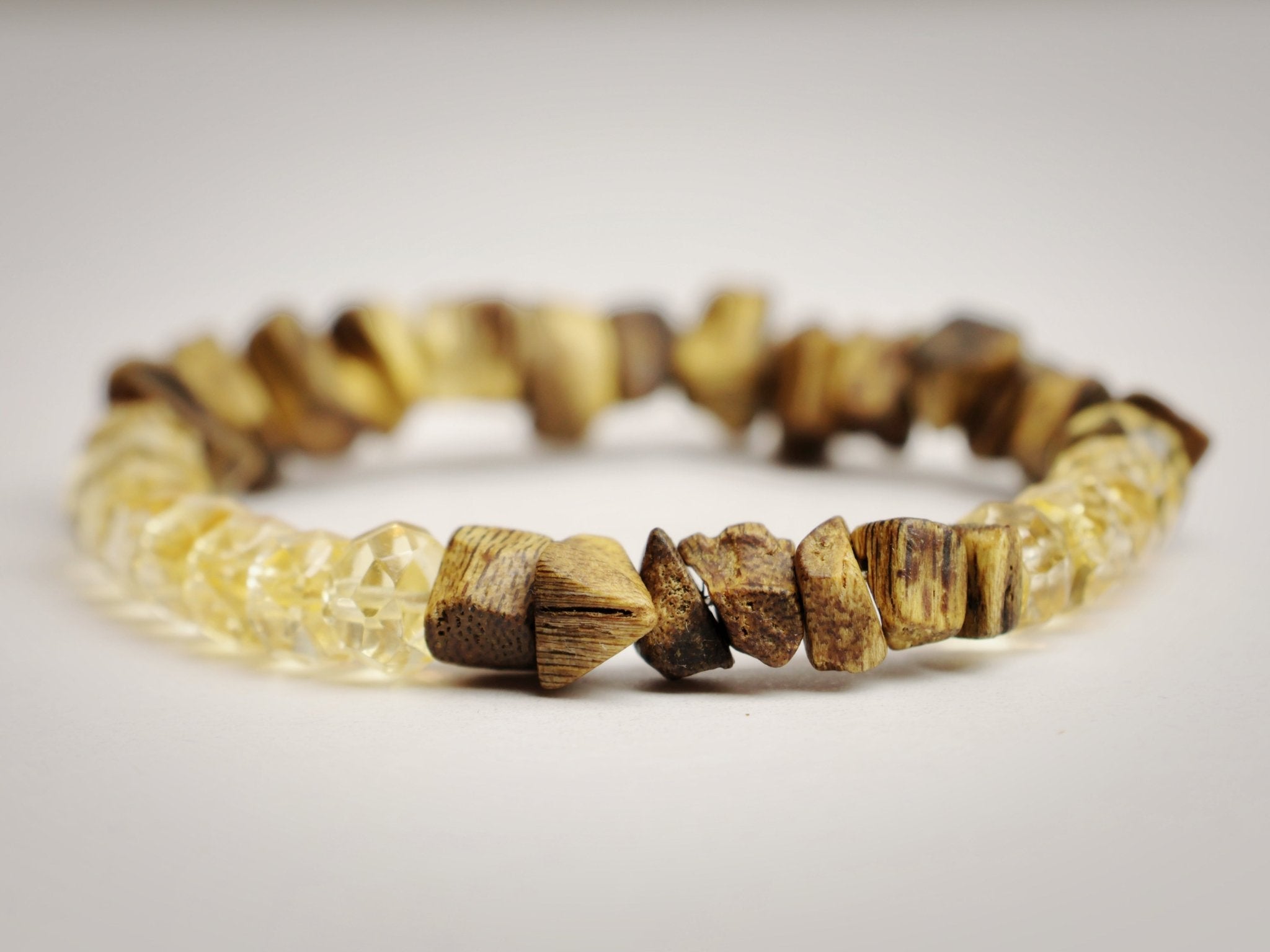 Kynam Agarwood & Citrine Bracelet - Prosperity & Inner Peace - wellspringcollectives