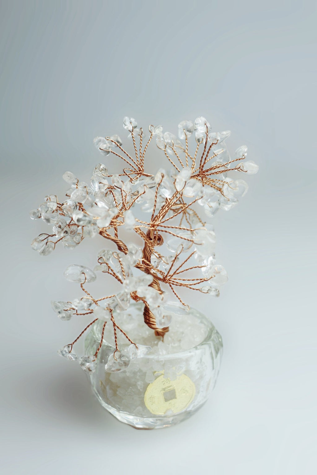 White Quartz Money Tree - 14cm Abundance Manifestation Decor - wellspringcollectives