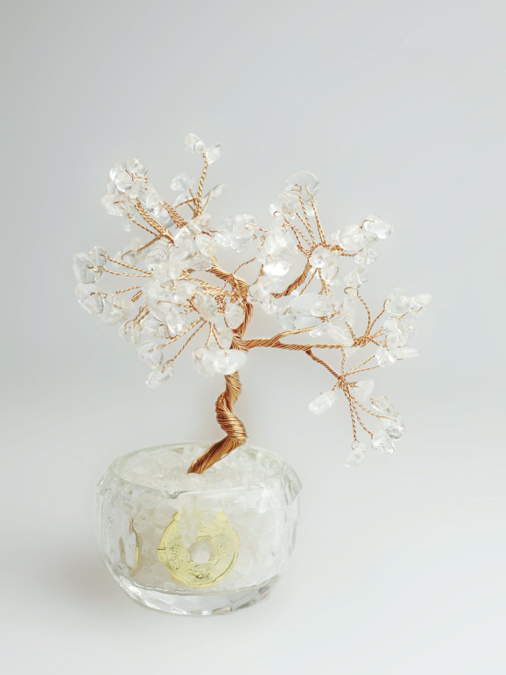 White Quartz Money Tree - 14cm Abundance Manifestation Decor - wellspringcollectives