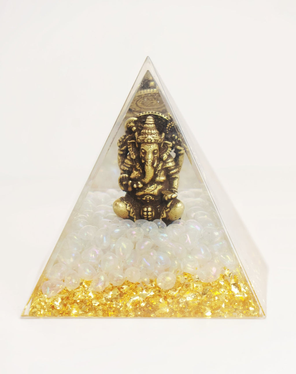 Ganesha Orgone Pyramid 6cm - Crystal Resin Talisman for Success - wellspringcollectives