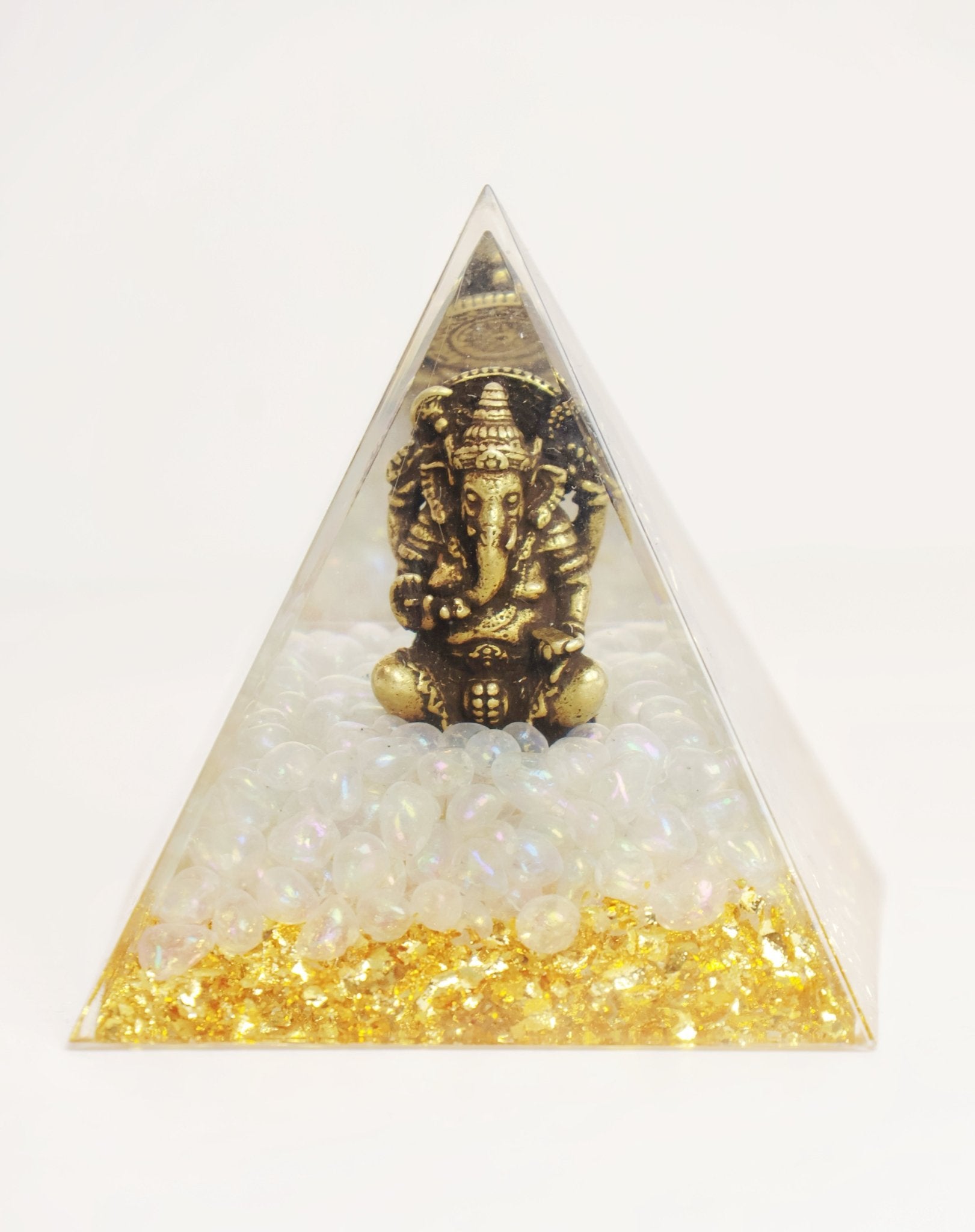 Ganesha Orgone Pyramid 6cm - Crystal Resin Talisman for Success - wellspringcollectives