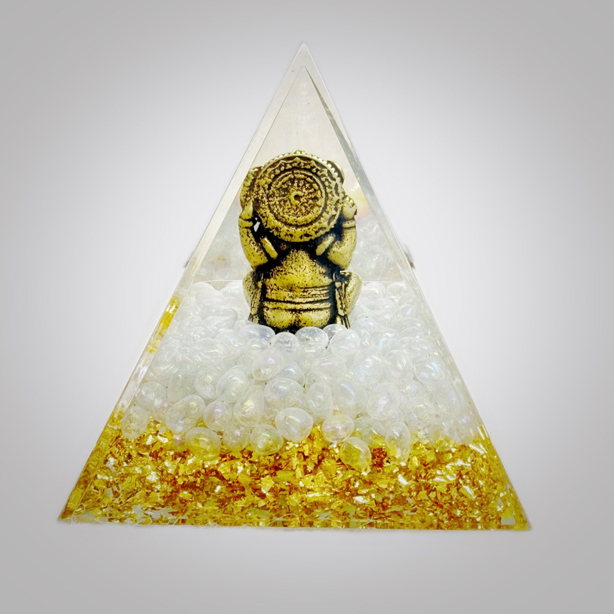 Ganesha Orgone Pyramid 6cm - Crystal Resin Talisman for Success - wellspringcollectives
