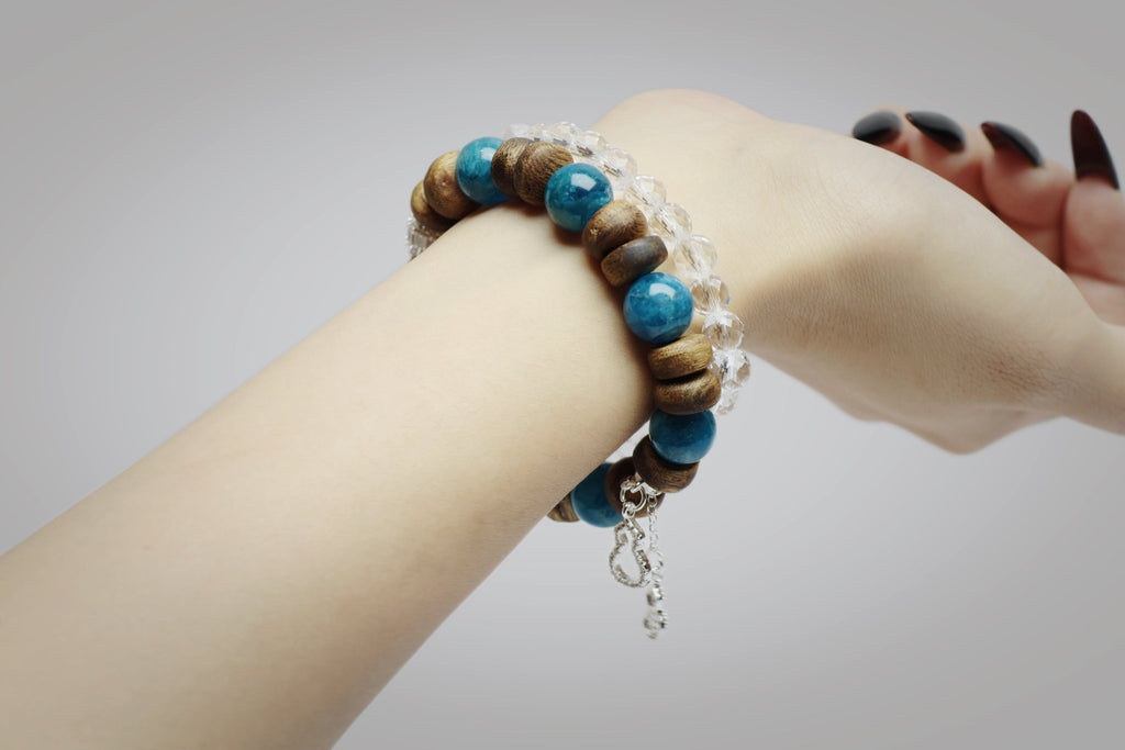 10mm Agarwood Kyanite Bracelet with Silver Gourds - Truth & Blessings - wellspringcollectives