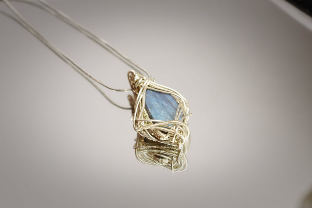 Labradorite Wire Wrapped Pendant - Stone of Mystery & Inner Magic - wellspringcollectives