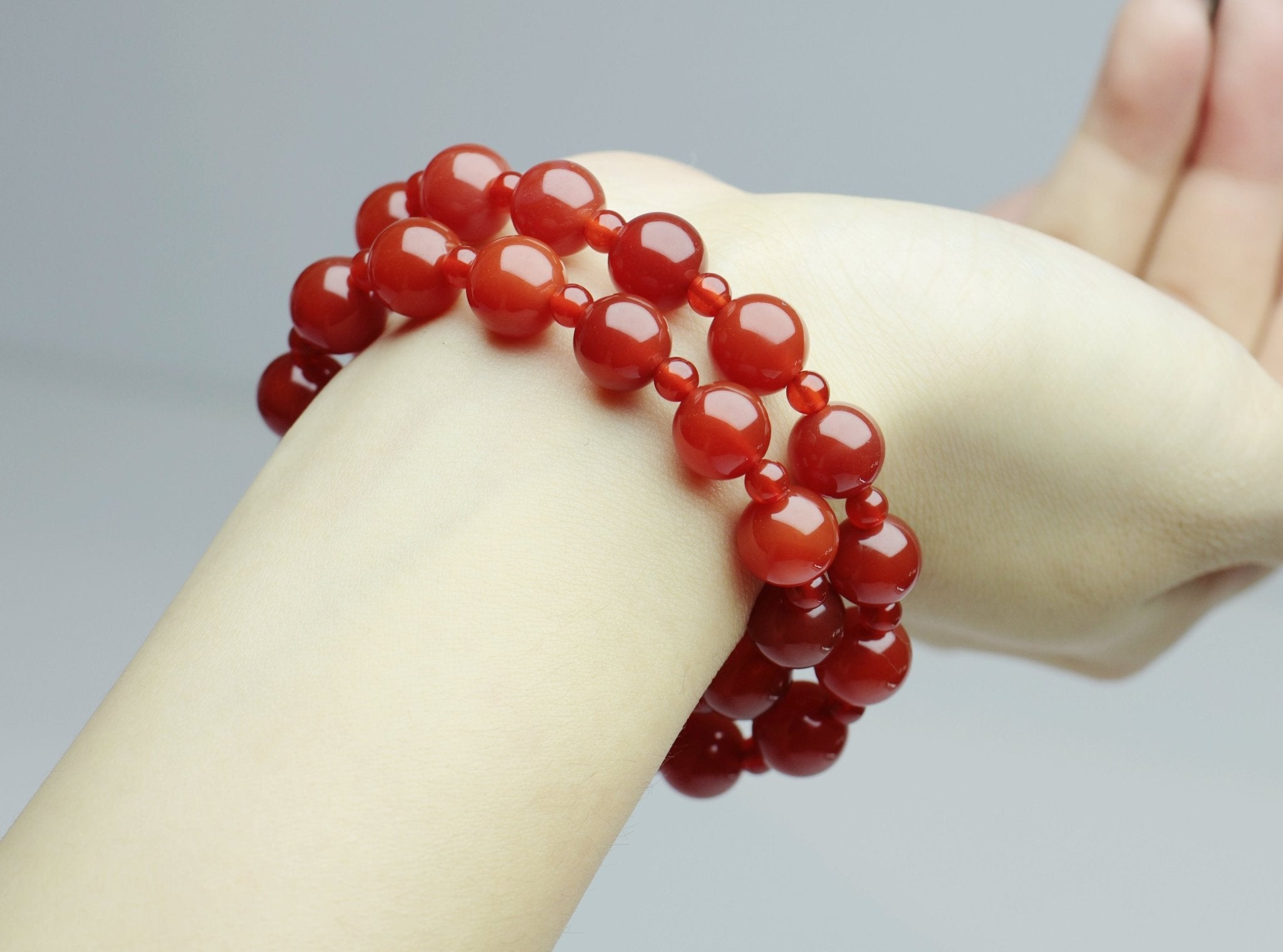 Double Strand Red Agate Bracelet（10mm） - Vitality & Courage - wellspringcollectives