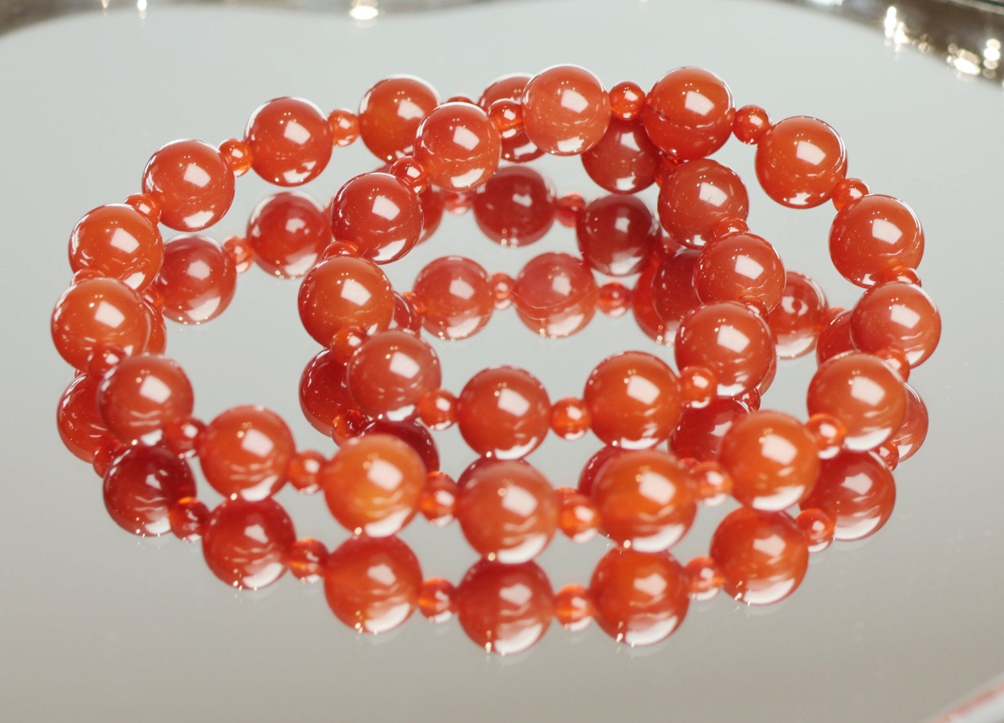 Double Strand Red Agate Bracelet（10mm） - Vitality & Courage - wellspringcollectives