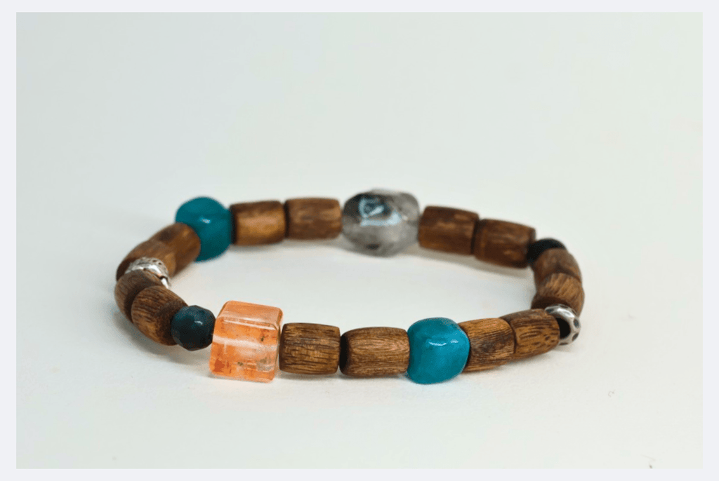 8mm Agarwood Bracelet with Five Healing Crystals - Complete Energy Protection & Balance - wellspringcollectives