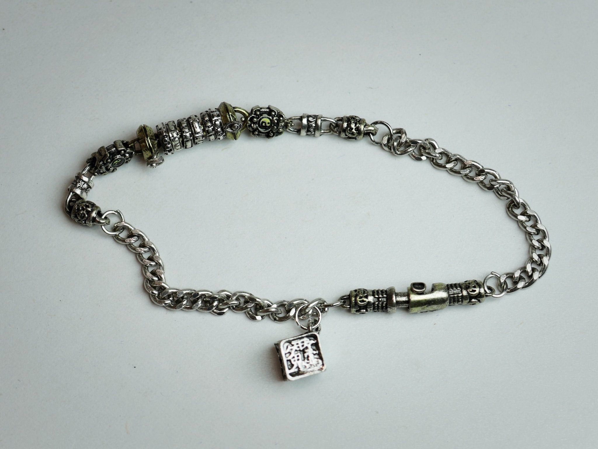 Yi Jing 64 Hexagrams Silver Bracelet - Taoist Philosophy Jewelry with Rotating Oracle - wellspringcollectives